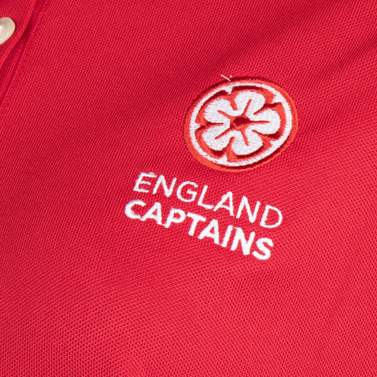 England Captains Womens FJ Polo, Stretch Pique Solid. Red