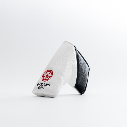 England Golf Premium Blade Putter Headcover. White/Black