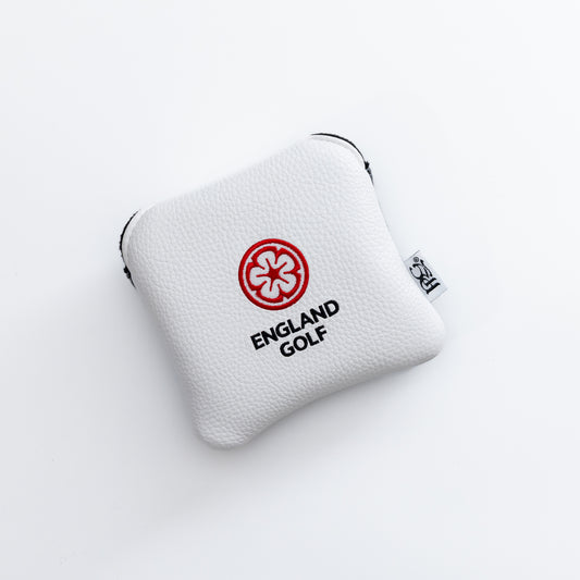 England Golf Premium Mallet Headcover. White/Black