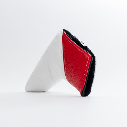 England Golf Premium Blade Putter Headcover. White/Red