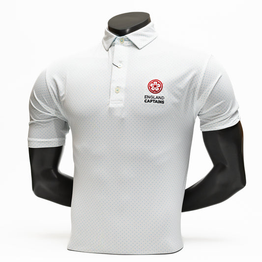 England Captains FJ ProDry Polo. White / Light Blue