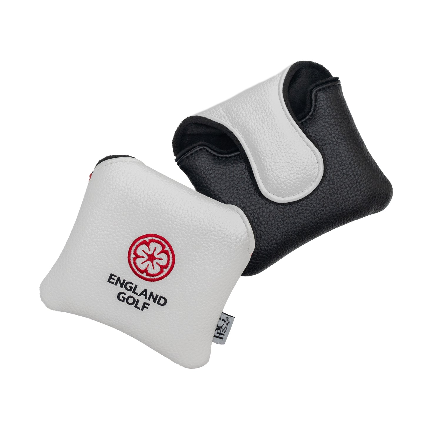 England Golf Premium Mallet Headcover. White/Black