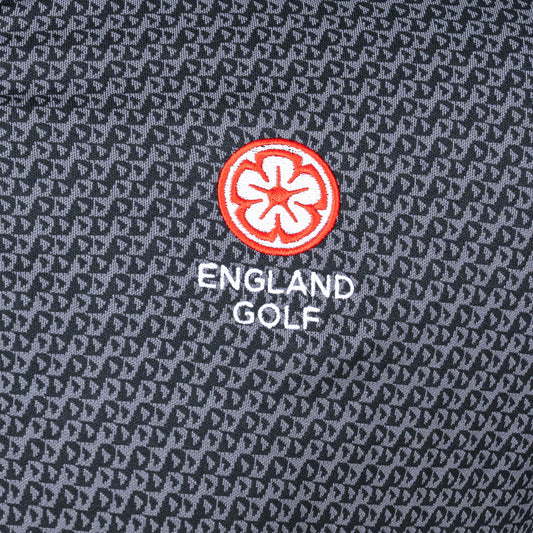 England Golf FJ Star Geo Jacquard Polo, Black