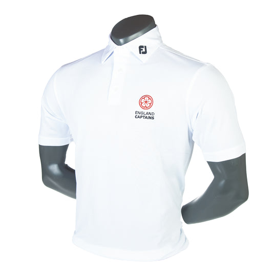 England Captains FJ Polo Stretch Pique Solid. White