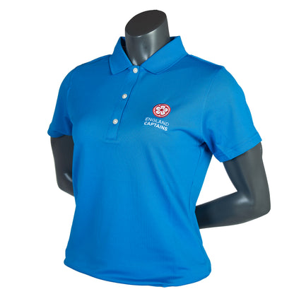 England Captains Womens FJ Polo, Stretch Pique Solid. Cobalt