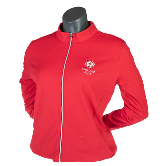 England Golf Womens Full-Zip Performance Midlayer - Red