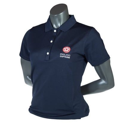 England Captains Womens FJ Polo, Stretch Pique Solid. Navy