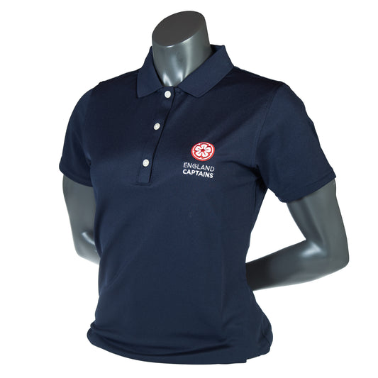 England Captains Womens FJ Polo, Stretch Pique Solid. Navy
