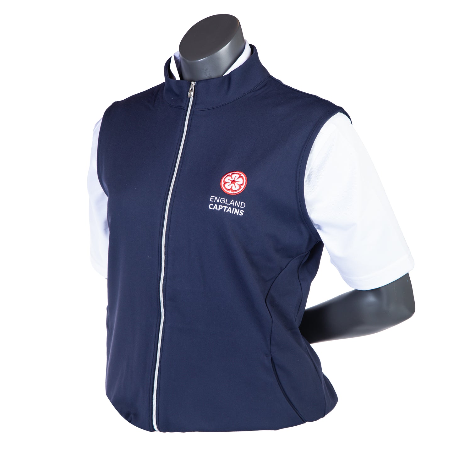 England Captains Womens FJ Full Zip Vest. Navy