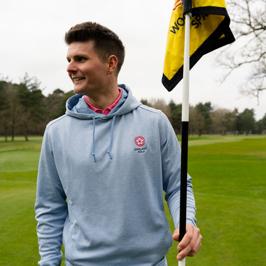 England Golf FJ Lightweight Hoodie. Blue
