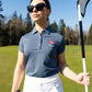 England Golf Womens Cap Sleeve Polo. Heather Navy