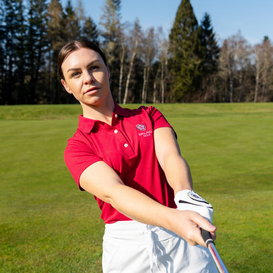 England Golf Womens FJ Performance Polo - Red