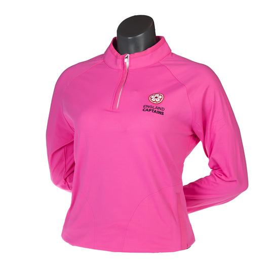 England Captains Womens FJ 1/2 Zip Midlayer. Pink