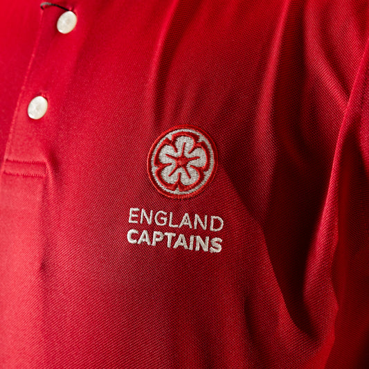 England Captains FJ Polo Stretch Pique Solid. Red