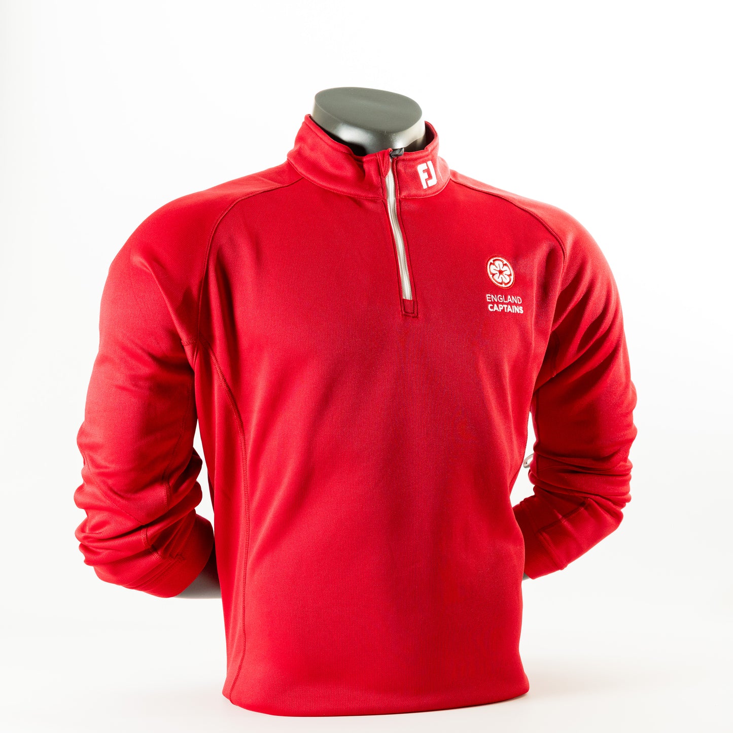 England Captains FJ 1/4 Zip Performance Pullover. Red