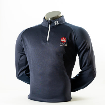 England Captains FJ 1/4 Zip Performance Pullover. Navy