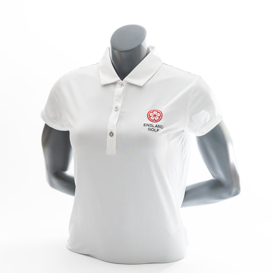 England Golf Womens Cap Sleeve Polo in White