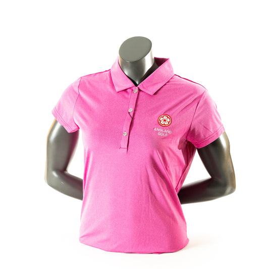 England Golf Womens Cap Sleeve Polo - Hot Pink