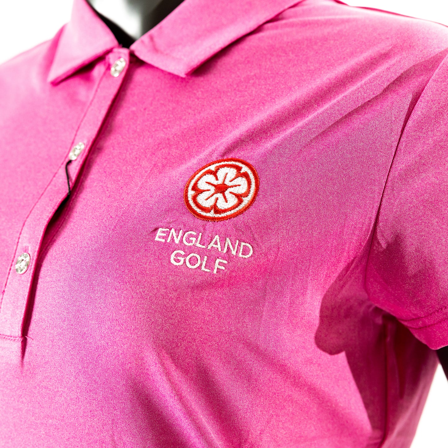 England Golf Womens Cap Sleeve Polo - Hot Pink