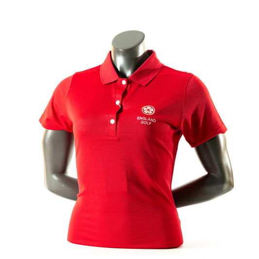 England Golf Womens FJ Performance Polo - Red