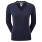 England Captains Womens FJ, Wool Blend V-Neck Pullover. Navy