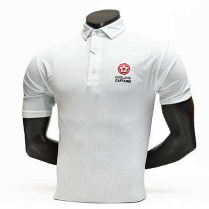 England Captains FJ ProDry Polo. White / Light Blue
