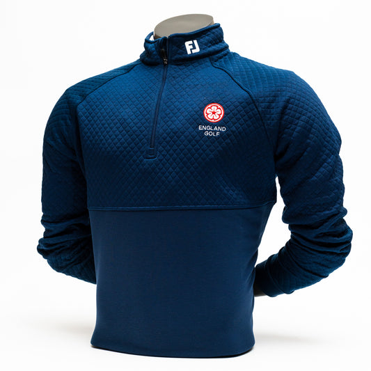 England Golf FJ 1/4 Zip Performance Pullover Jacquard. Navy