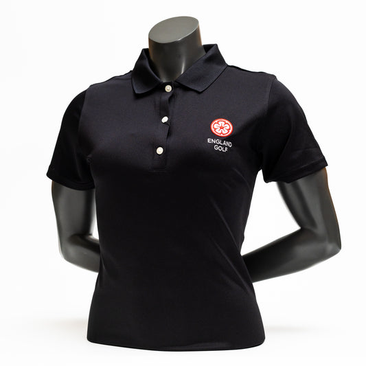 England Golf Womens FJ Performance Polo - Black