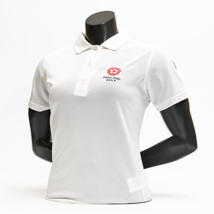 England Golf Womens FJ Performance Polo - White