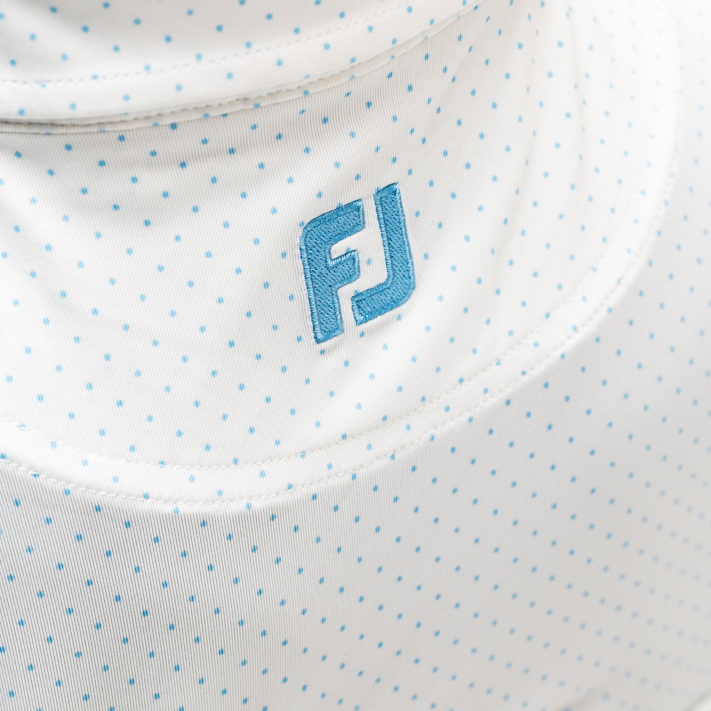 England Golf FJ ProDry Polo. Dot Print. White / Light Blue