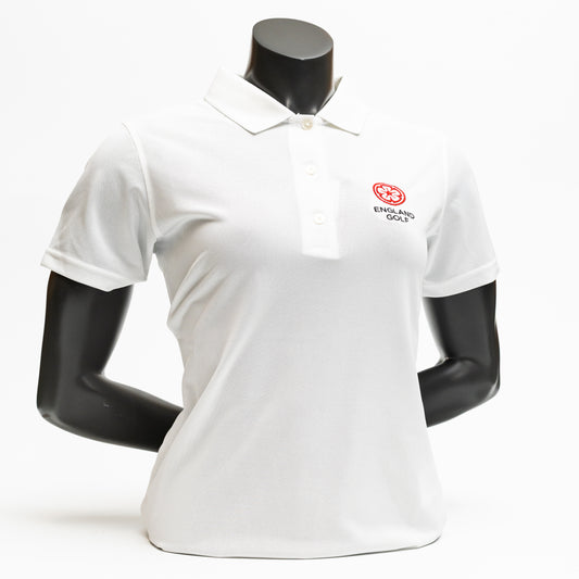 England Golf Womens FJ Performance Polo - White