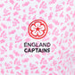 England Captains Womens FJ Polo Floral Print Lisle. White/Pink