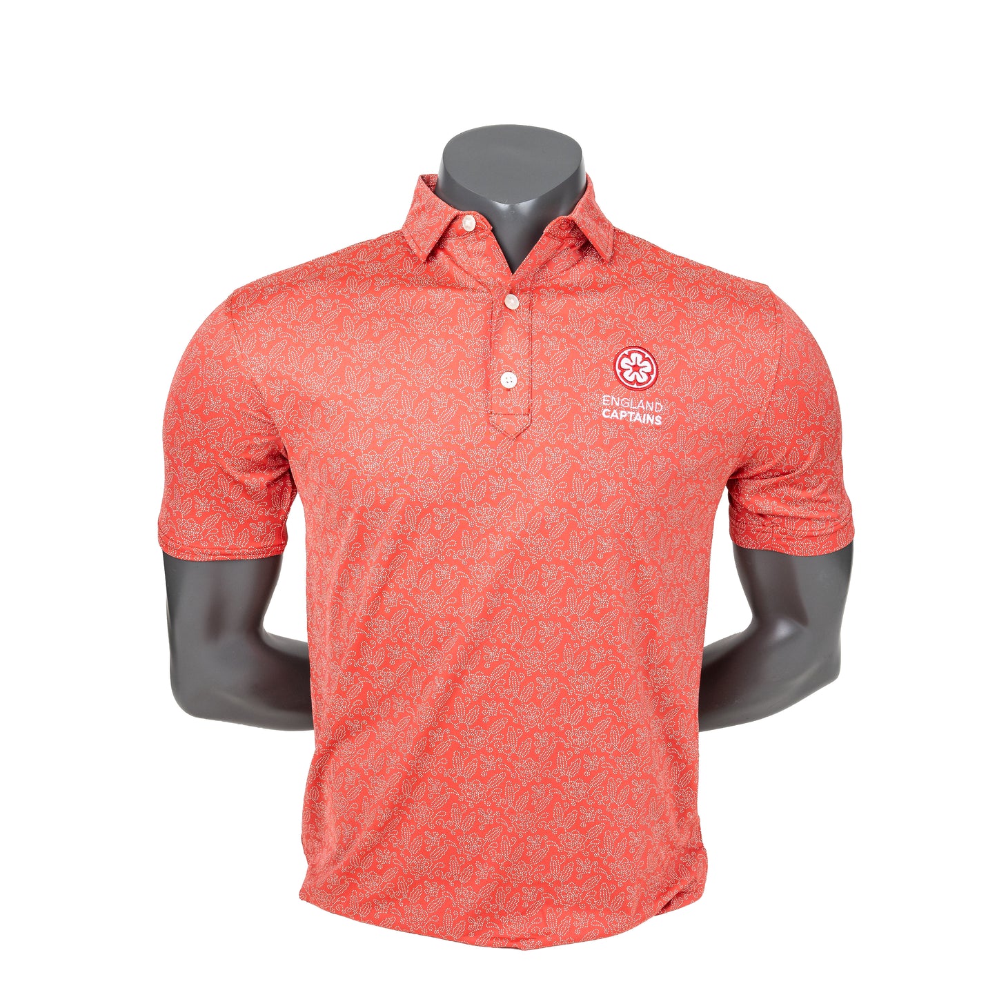 England Captains FJ Wingtip Floral Lisle Polo, Red