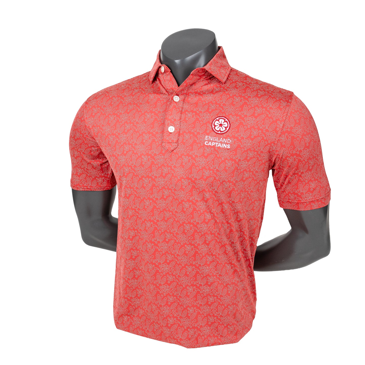 England Captains FJ Wingtip Floral Lisle Polo, Red