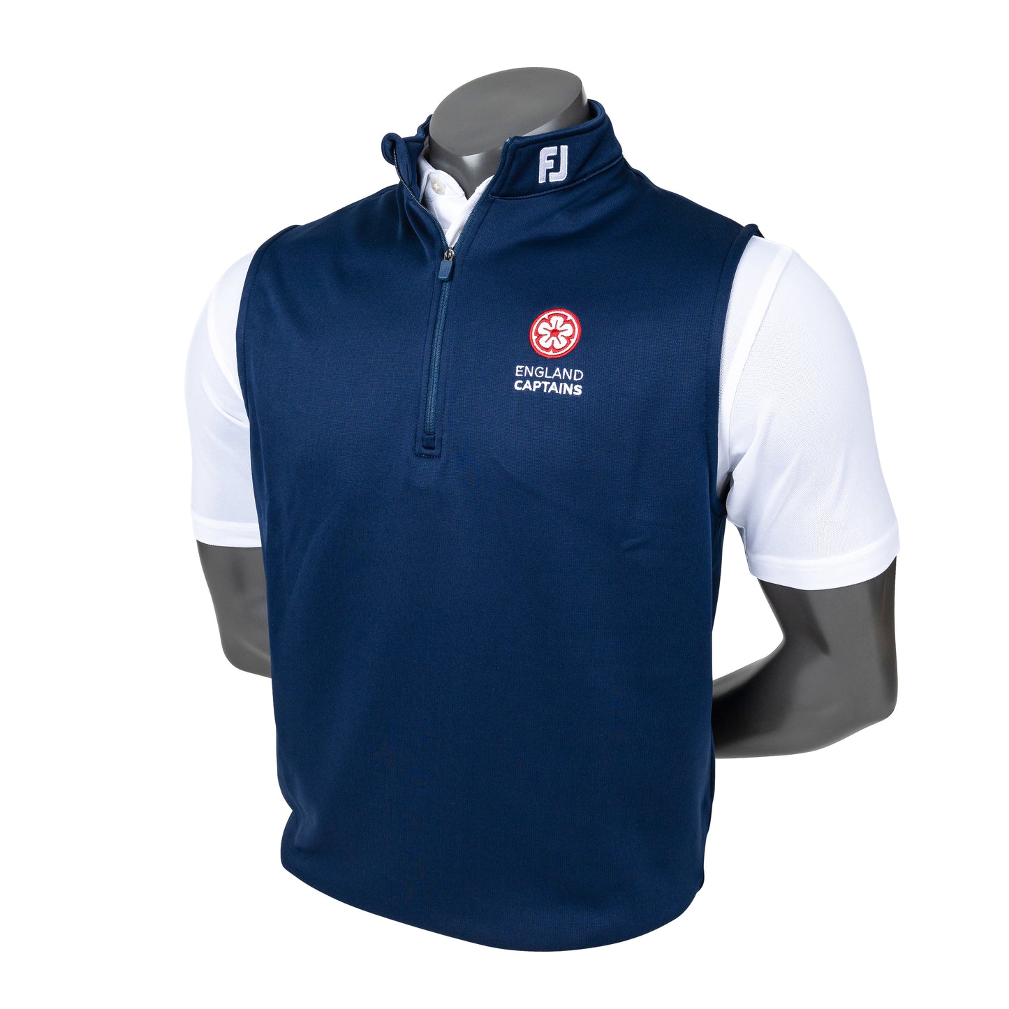 England Captains FJ Half-Zip Performance Vest, Navy