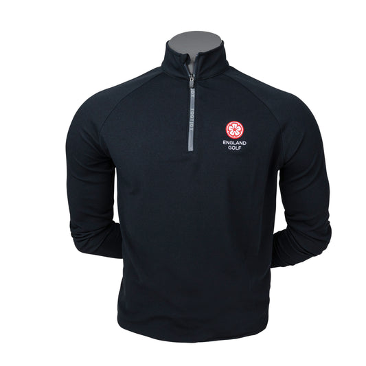 England Golf FJ 1/4 Zip Wordmark Chill-Out, Black