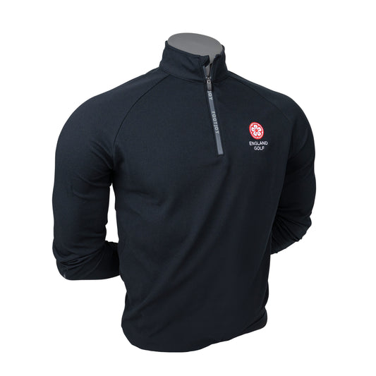 England Golf FJ 1/4 Zip Wordmark Chill-Out, Black