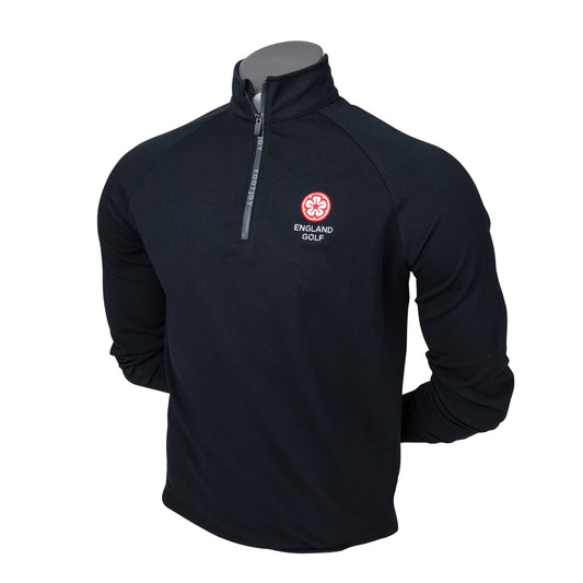 England Golf FJ 1/4 Zip Wordmark Chill-Out, Black
