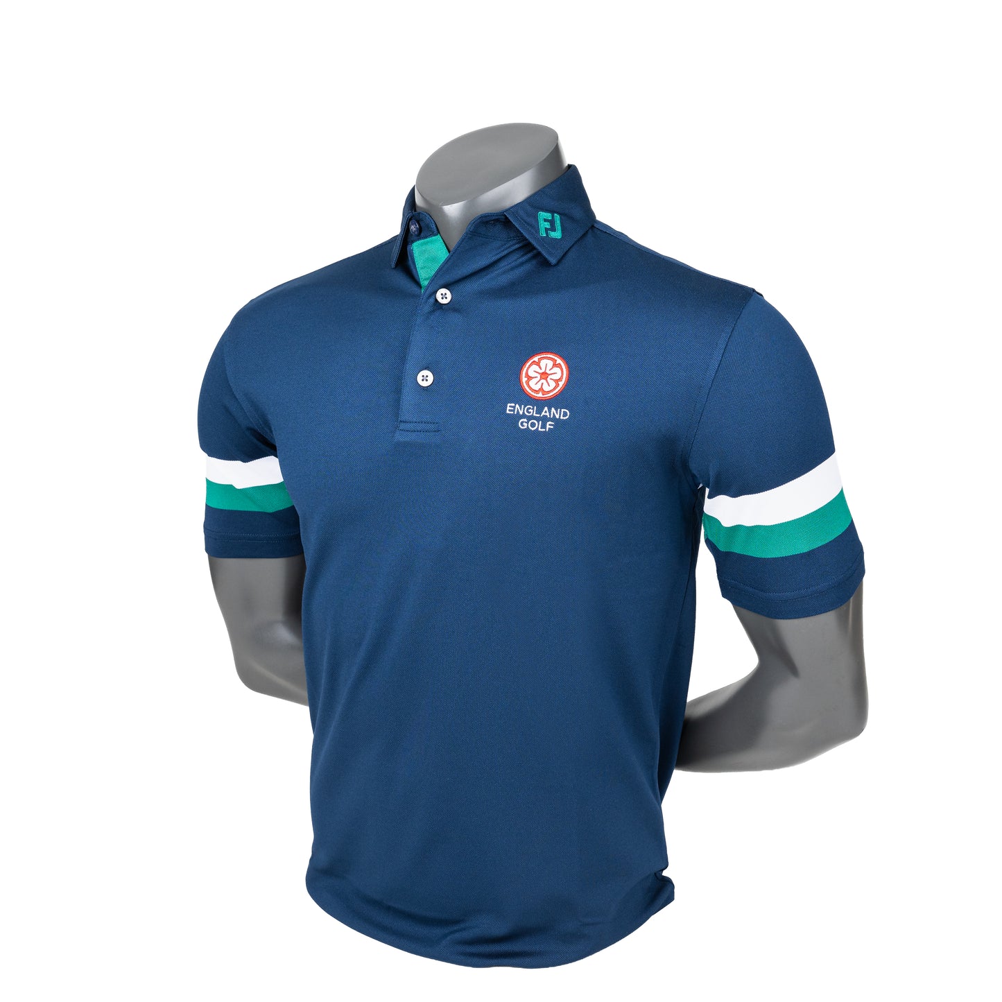 England Golf FJ Sleeve Stripe Pique Polo, Navy