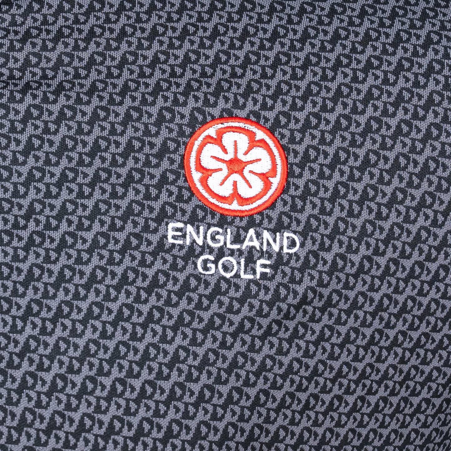 England Golf FJ Star Geo Jacquard Polo, Black