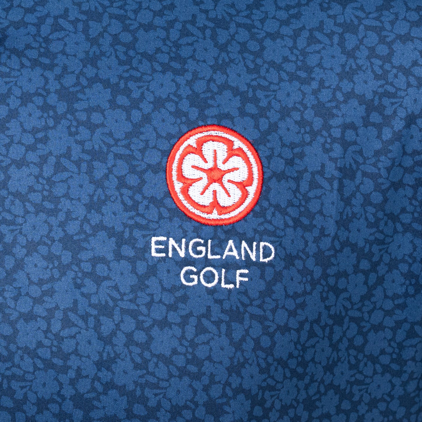 England Golf FJ Painted Floral Lisle Polo, Navy
