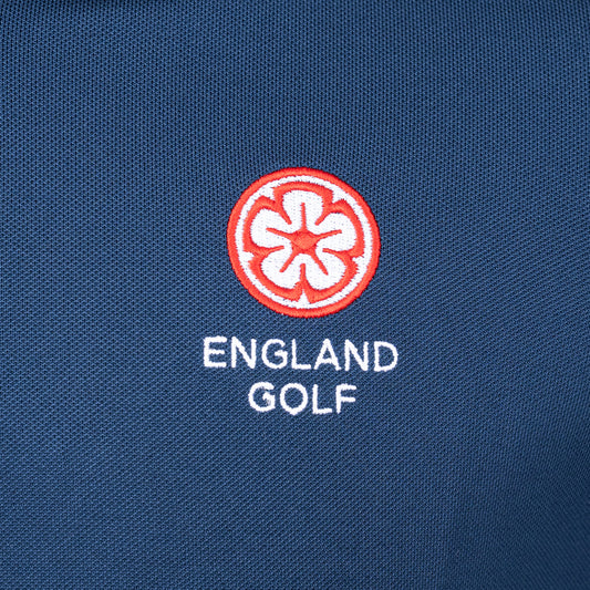 England Golf FJ Sleeve Stripe Pique Polo, Navy