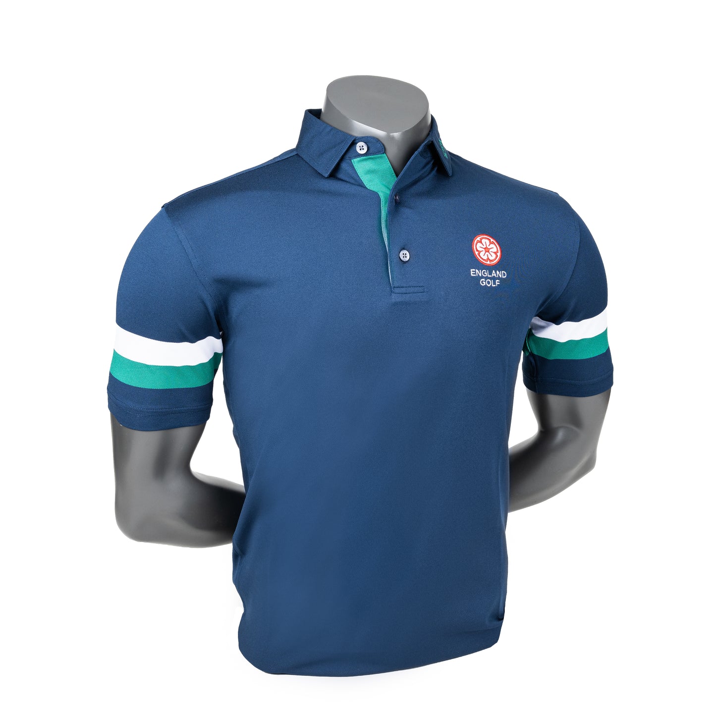 England Golf FJ Sleeve Stripe Pique Polo, Navy